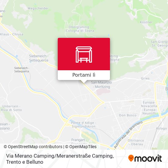 Mappa Via Merano Camping / Meranerstraße Camping