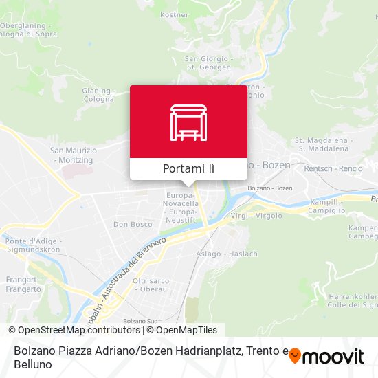 Mappa Bolzano Piazza Adriano / Bozen Hadrianplatz