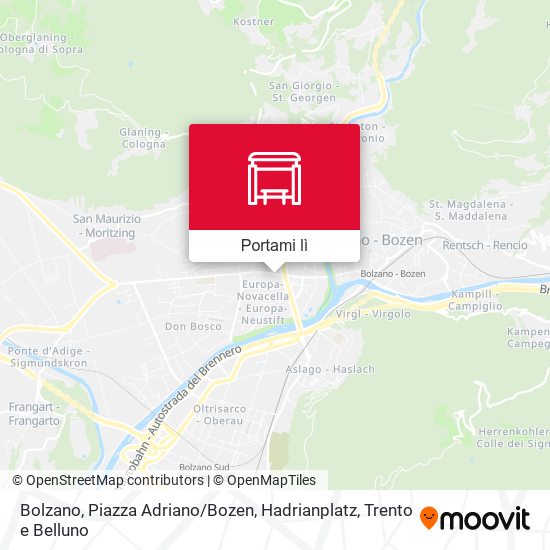 Mappa Bolzano Piazza Adriano / Bozen Hadrianplatz