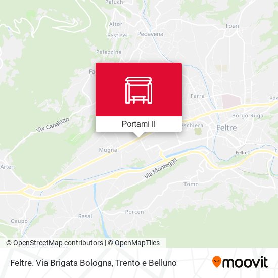 Mappa Feltre. Via Brigata Bologna