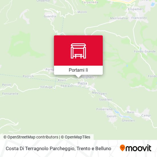 Mappa Costa Di Terragnolo Parcheggio