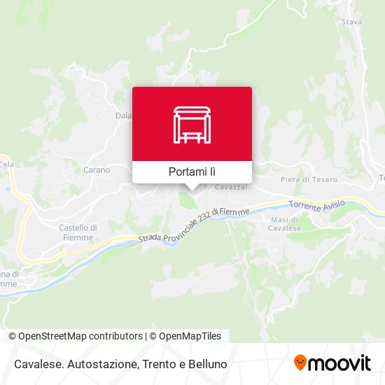 Mappa Cavalese. Autostazione