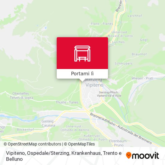 Mappa Vipiteno, Ospedale / Sterzing, Krankenhaus