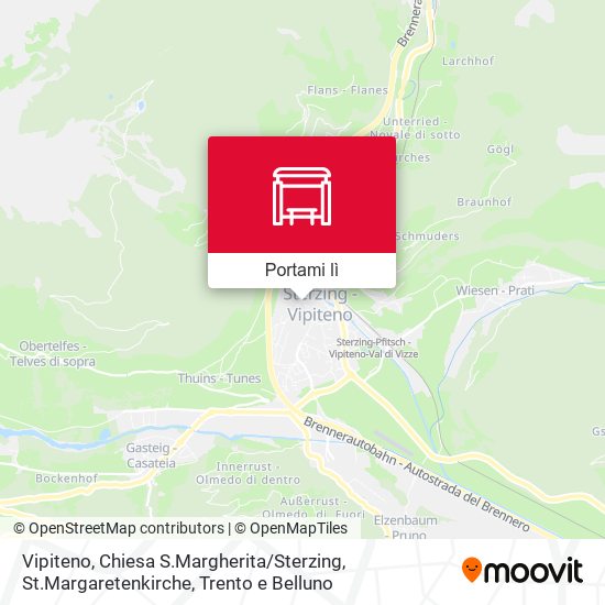Mappa Vipiteno, Chiesa S.Margherita / Sterzing, St.Margaretenkirche