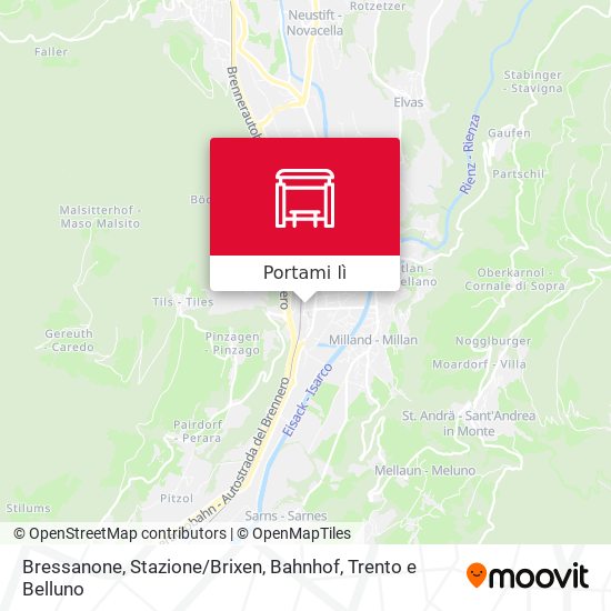 Mappa Bressanone, Stazione / Brixen, Bahnhof