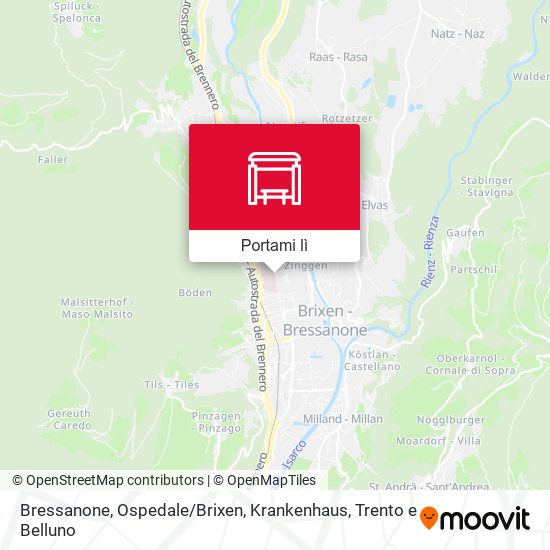 Mappa Bressanone, Ospedale / Brixen, Krankenhaus