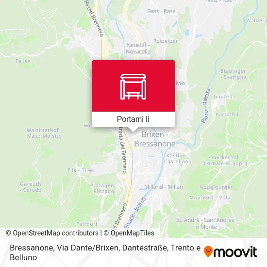 Mappa Bressanone, Via Dante / Brixen, Dantestraße