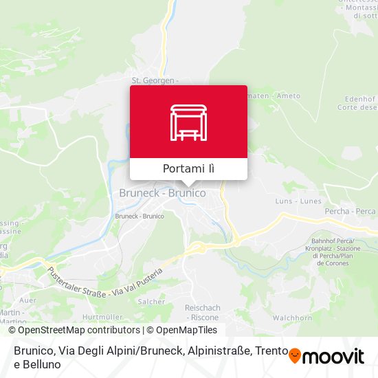Mappa Brunico, Via Degli Alpini / Bruneck, Alpinistraße