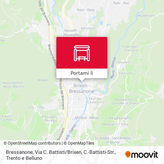 Mappa Bressanone, Via C. Battisti / Brixen, C.-Battisti-Str.