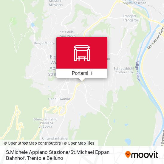 Mappa S.Michele Appiano Stazione / St.Michael Eppan Bahnhof