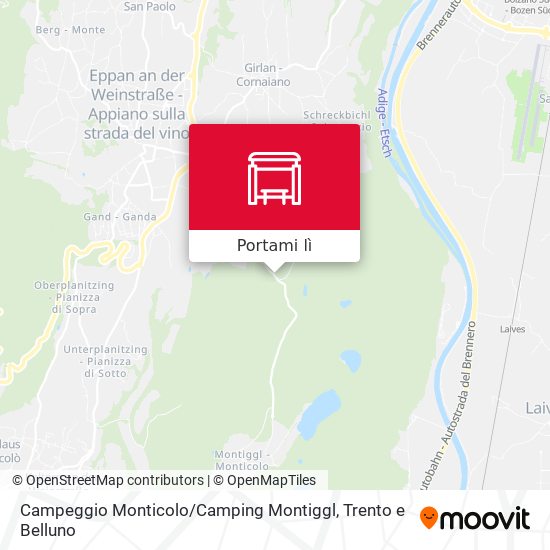 Mappa Campeggio Monticolo / Camping Montiggl