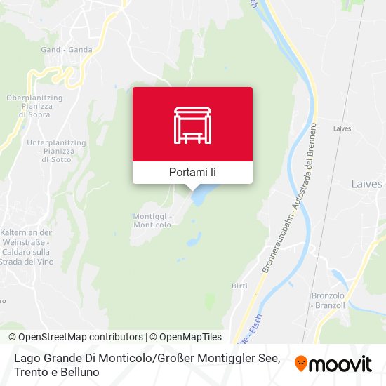 Mappa Lago Grande Di Monticolo / Großer Montiggler See