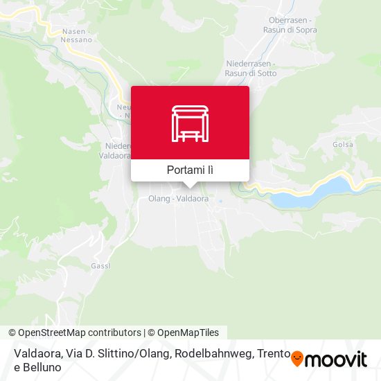 Mappa Valdaora, Via D. Slittino / Olang, Rodelbahnweg