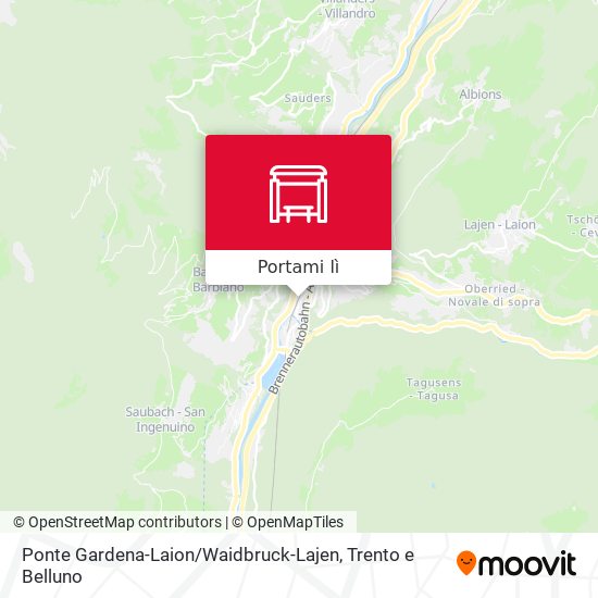 Mappa Ponte Gardena-Laion / Waidbruck-Lajen