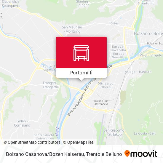 Mappa Bolzano Casanova / Bozen Kaiserau