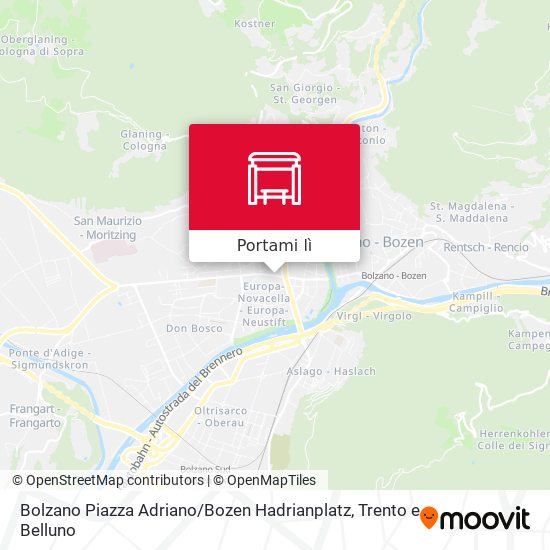 Mappa Bolzano Piazza Adriano / Bozen Hadrianplatz