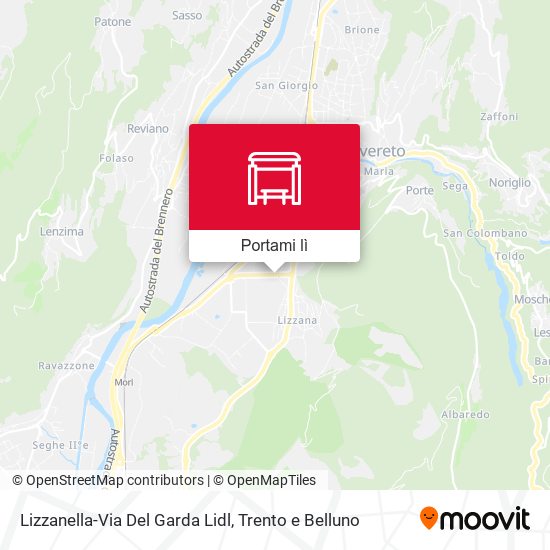 Mappa Lizzanella-Via Del Garda Lidl