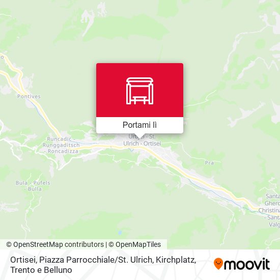 Mappa Ortisei, Piazza Parrocchiale / St. Ulrich, Kirchplatz