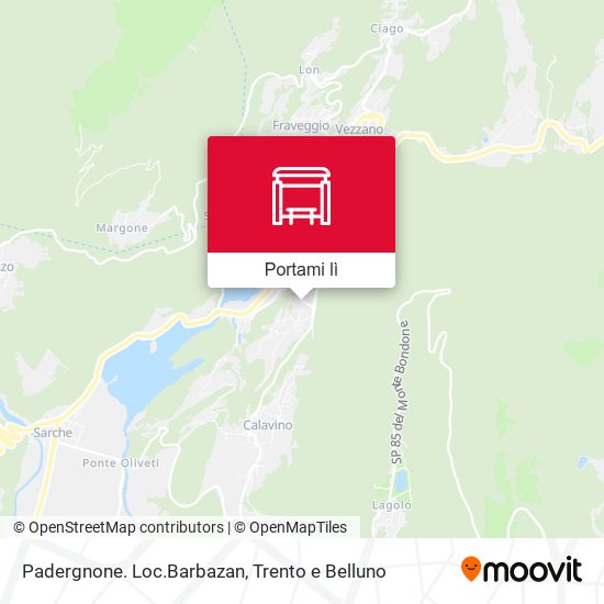 Mappa Padergnone. Loc.Barbazan