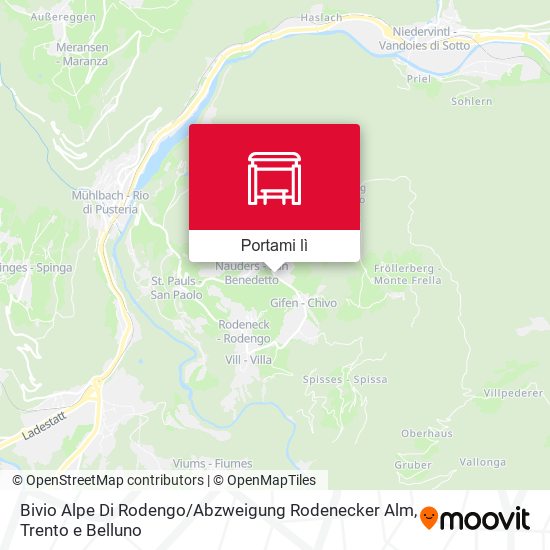 Mappa Bivio Alpe Di Rodengo / Abzweigung Rodenecker Alm