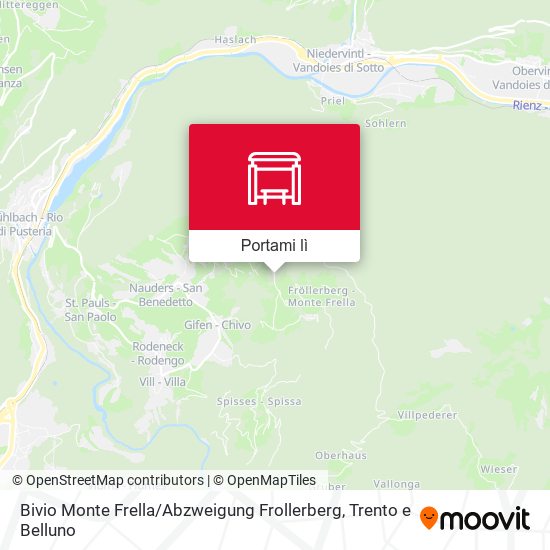 Mappa Bivio Monte Frella / Abzweigung Frollerberg