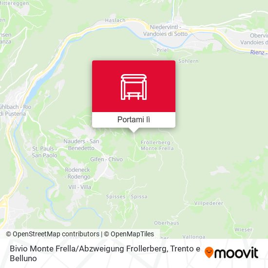 Mappa Bivio Monte Frella / Abzweigung Frollerberg