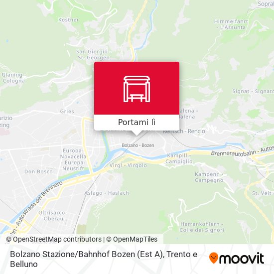 Mappa Bolzano Stazione / Bahnhof Bozen (Est A)