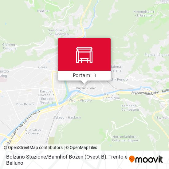 Mappa Bolzano Stazione / Bahnhof Bozen (Ovest B)