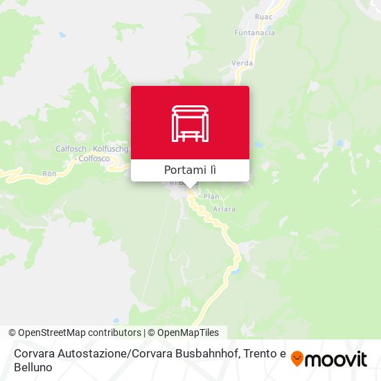 Mappa Corvara Autostazione / Corvara Busbahnhof