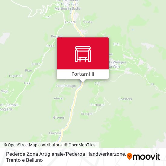 Mappa Pederoa Zona Artigianale / Pederoa Handwerkerzone
