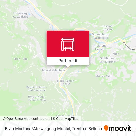 Mappa Bivio Mantana / Abzweigung Montal