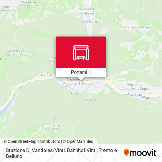 Mappa Stazione Di Vandoies / Vintl, Bahnhof Vintl