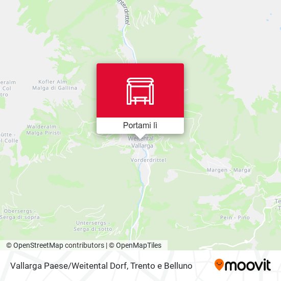 Mappa Vallarga Paese/Weitental Dorf