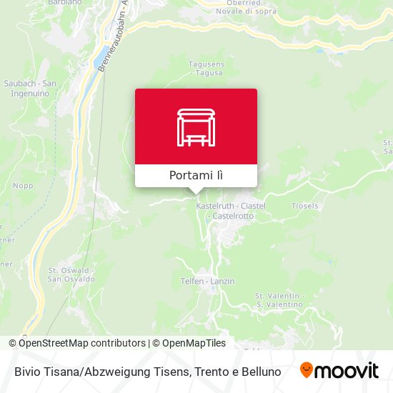 Mappa Bivio Tisana/Abzweigung Tisens