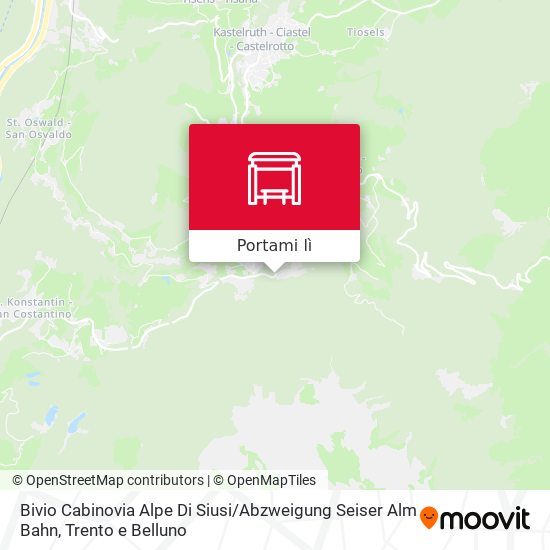Mappa Bivio Cabinovia Alpe Di Siusi / Abzweigung Seiser Alm Bahn
