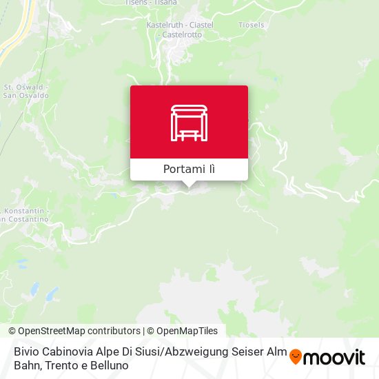 Mappa Bivio Cabinovia Alpe Di Siusi / Abzweigung Seiser Alm Bahn