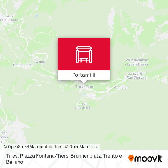 Mappa Tires, Piazza Fontana / Tiers, Brunnenplatz
