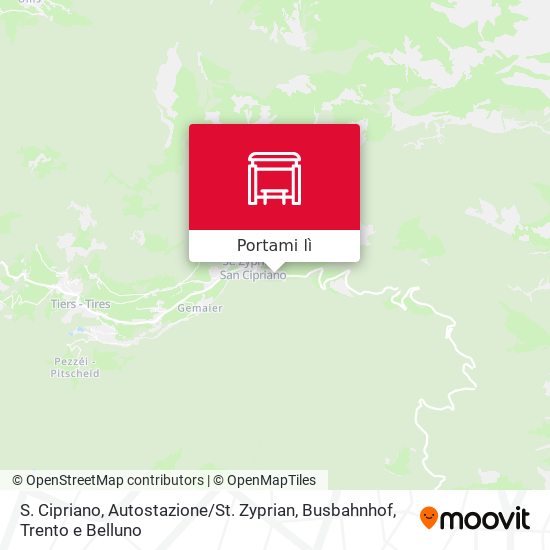 Mappa S. Cipriano, Autostazione / St. Zyprian, Busbahnhof