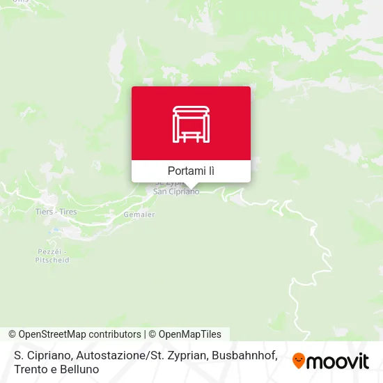 Mappa S. Cipriano, Autostazione / St. Zyprian, Busbahnhof