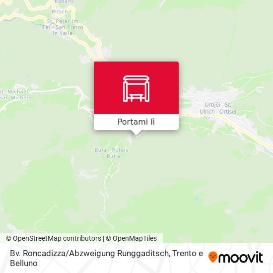 Mappa Bv. Roncadizza / Abzweigung Runggaditsch