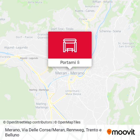 Mappa Merano, Via Delle Corse / Meran, Rennweg