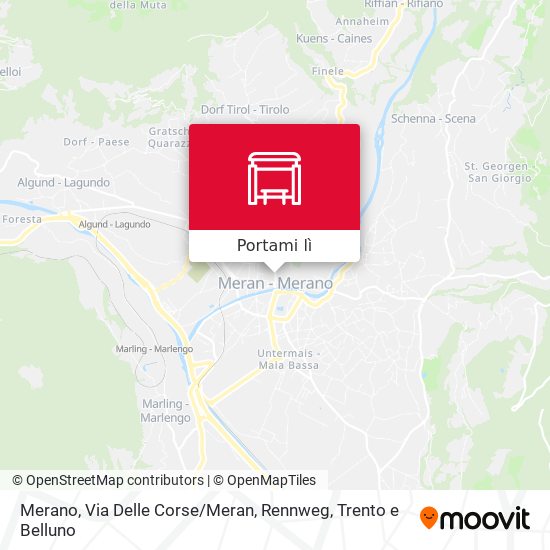 Mappa Merano, Via Delle Corse / Meran, Rennweg