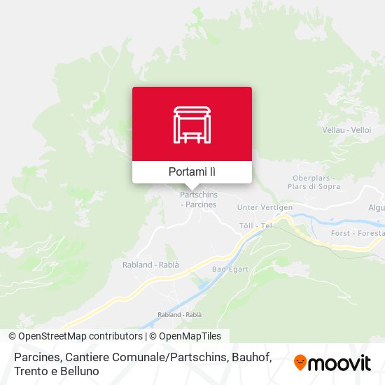 Mappa Parcines, Cantiere Comunale / Partschins, Bauhof