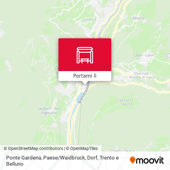 Mappa Ponte Gardena, Paese / Waidbruck, Dorf