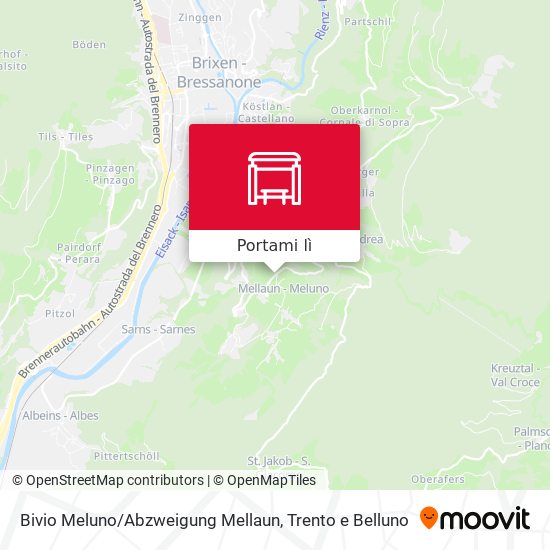 Mappa Bivio Meluno / Abzweigung Mellaun