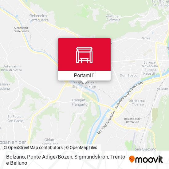 Mappa Bolzano, Ponte Adige / Bozen, Sigmundskron