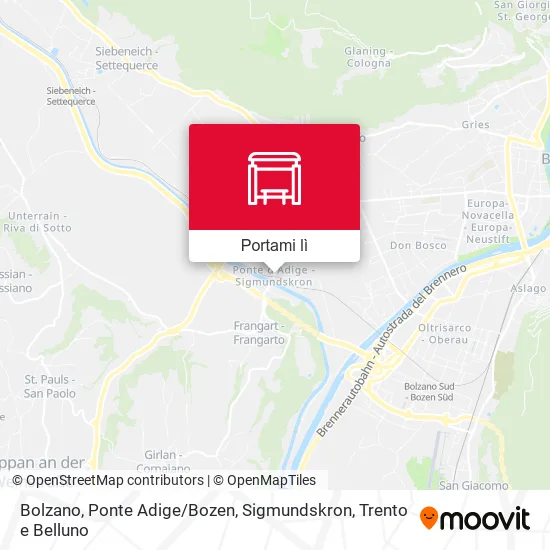 Mappa Bolzano, Ponte Adige / Bozen, Sigmundskron