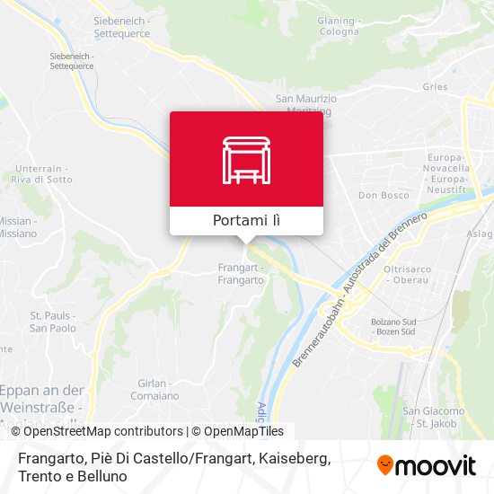 Mappa Frangarto, Piè Di Castello / Frangart, Kaiseberg