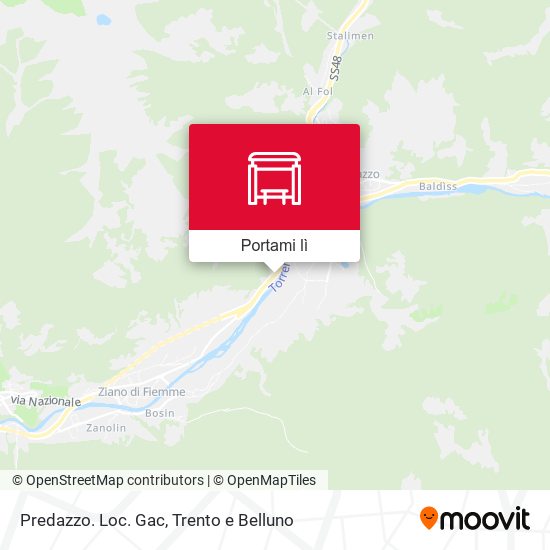 Mappa Predazzo. Loc. Gac