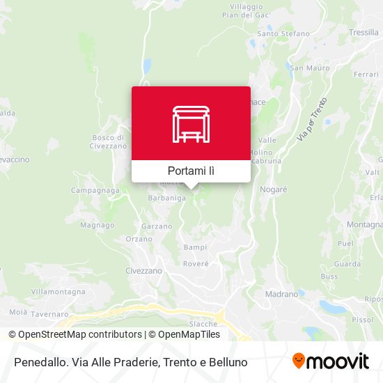 Mappa Penedallo. Via Alle Praderie